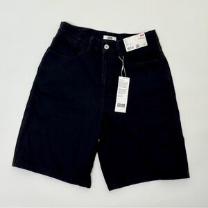 NWT Unisex Uniqlo U Black Jean Shorts